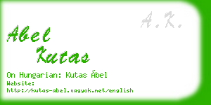 abel kutas business card
